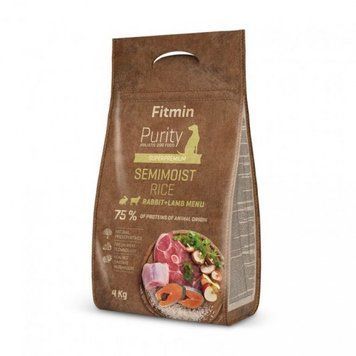 Fitmin dog Purity Rice Semimoist Rabbit & Lamb (напіввологий корм для всіх порід собак з рисом, кролик та ягня), 4 кг 531114034 фото